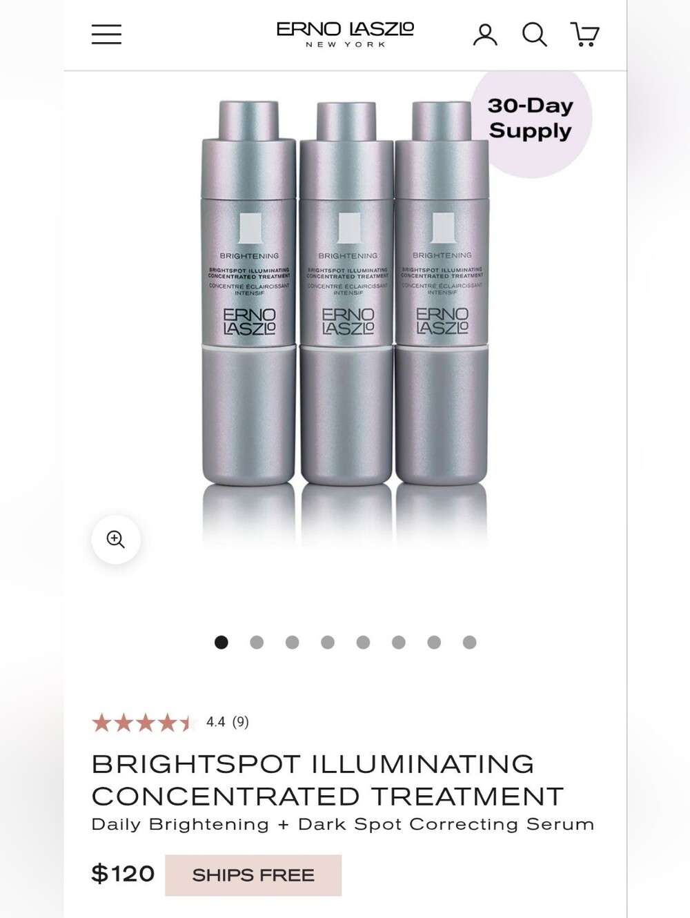 Erno Laszlo Illuminating Brightspot Serum Trio - Silver $120 Retail